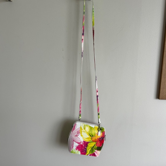 Italian Leather Floral Crossbody Bag - Picture 3 of 5